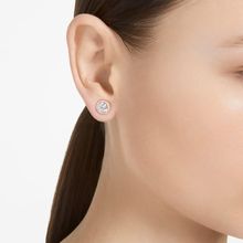 Pendientes de botón Una Angelic, Talla redonda, Pavé, Blancos, Recubrimiento tono oro rosa