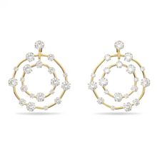 Aros de clip Constella, Circular, Blanco, Baño tono oro