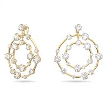 Aros de clip Constella, Circular, Blanco, Baño tono oro