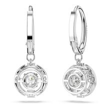 Aros Swarovski Sparkling Dance, blanco, baño de rodio