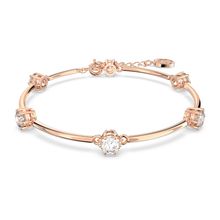 Brazalete Constella, Talla redonda, Blanco, Baño tono oro rosa