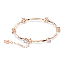 Brazalete Constella, Talla redonda, Blanco, Baño tono oro rosa