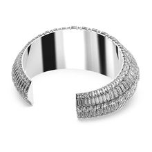 Brazalete Hyperbola, Grande, Blanco, Baño de rodio