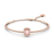 Brazalete Millenia, Zirconia Swarovski de talla octogonal, Rosa, Baño tono oro rosa