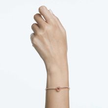 Brazalete Millenia, Zirconia Swarovski de talla octogonal, Rosa, Baño tono oro rosa