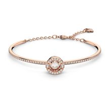 Brazalete Sparkling Dance, blanco, Baño en tono oro rosa