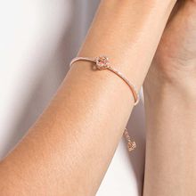 Brazalete Swarovski Sparkling Dance, rosa, baño tono oro rosa