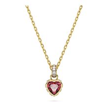 Colgante Stilla, Corazón, Rojo, Baño tono oro