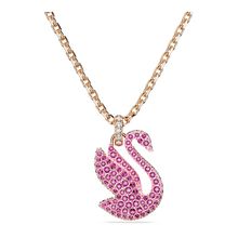 Colgante Swarovski Iconic Swan, Cisne, Mediano, Rosa, Baño tono oro rosa