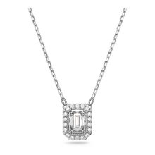 Collar Millenia, Circonita Swarovski cuadrada, Blanco, Baño de rodio