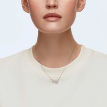 Collar Swarovski Infinity, blanco, baño de rodio