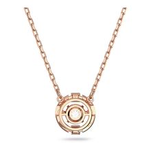 Collar Swarovski Sparkling Dance Round, blanco, Baño en tono Oro Rosa