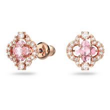 Conjunto Swarovski Sparkling Dance Clover, rosa, baño tono oro rosa