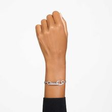 Pulsera Dextera, Pavé, Mezcla de eslabones, Blanca, Baño de rodio