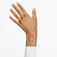 Pulsera Hollow, Blanca, Baño tono oro rosa