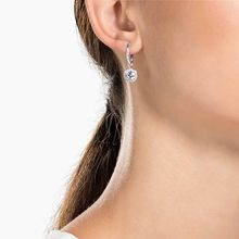 Pendientes Una Angelic, Talla redonda, Blancos, Recubrimiento en rodio