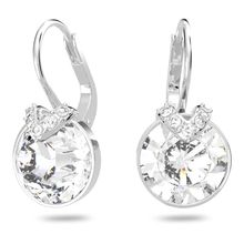 Aros Bella V, blanco, baño de rodio