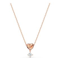 Colgante Lifelong Heart, blanco, baño tono oro rosa