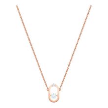 Collar North, blanco, baño de oro rosa