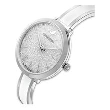Reloj Crystalline Delight, brazalete de metal, blanco, acero inoxidable