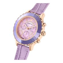 Reloj Octea Lux Chrono, Correa de piel, Morado, Acabado tono oro rosa