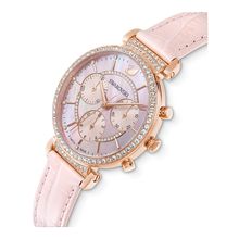 Reloj Passage Chrono, correa de piel, rosa, PVD tono oro rosa