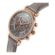Reloj Passage Chrono, Correa De Piel, Gris, Pvd Tono Oro Rosa