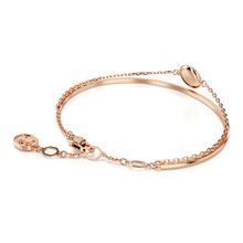 Brazalete Meteora, Blanco, Baño tono oro rosa