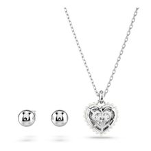 Conjunto Hyperbola, Corazón, Blanco, Recubrimiento en rodio