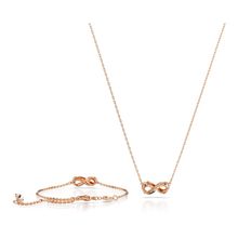Conjunto Hyperbola, Símbolo del infinito, Blanco, Baño tono oro rosa
