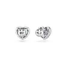 Pendientes de botón Hyperbola, Corazón, Azules, Recubrimiento en rodio 5683576-5683576