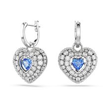 Pendientes Hyperbola, Corazón, Azules, Recubrimiento en rodio 5680392-5680392
