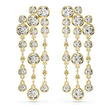 Pendientes Imber, Talla redonda, Araña, Blancos, Recubrimiento tono oro 5680093-5680093