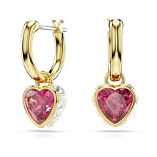 Pendientes Stilla, Corazón, Rojos, Baño tono oro 5684760-5684760