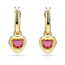 Pendientes Stilla, Corazón, Rojos, Baño tono oro 5684760-5684760