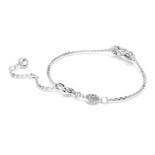 Pulsera Hyperbola, Símbolo del infinito, Blanca, Recubrimiento en rodio