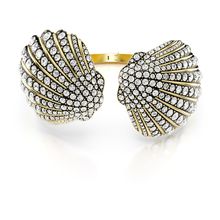 Brazalete Idyllia, Caracola, Blanco, Baño tono oro