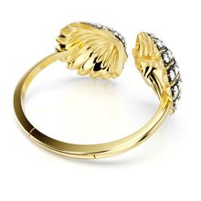 Brazalete Idyllia, Caracola, Blanco, Baño tono oro
