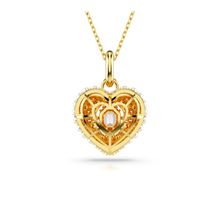 Colgante Hyperbola, Corazón, Blanco, Baño tono oro