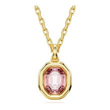 Colgante Imber, Talla octogonal, Rosa, Baño tono oro