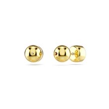 Pendientes de botón Imber, Talla redonda, Blancos, Baño tono oro