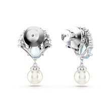 Pendientes Idyllia, Caracola, Azules, Recubrimiento en rodio