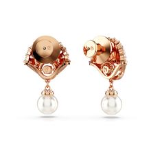Pendientes Idyllia, Caracola, Blancos, Baño tono oro rosa