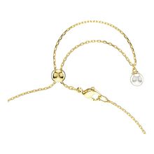 Colgante en Y Idyllia, Crystal Pearl, Concha de mar, Blanco, Recubrimiento tono oro