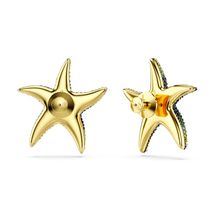 Pendientes de botón Idyllia, Estrella de mar, Grandes, Multicolores, Recubrimiento tono oro