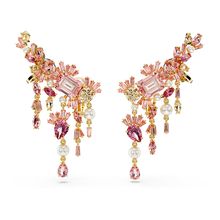 Pendientes de clip Gema, Tallas mixtas, Candelabro, Flor, Rosas, Recubrimiento tono oro