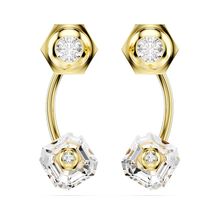 Pendientes ear jacket Numina, Tallas mixtas, Blancos, Recubrimiento tono oro