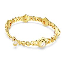 Pulsera Numina, Talla redonda, Blanca, Recubrimiento tono oro