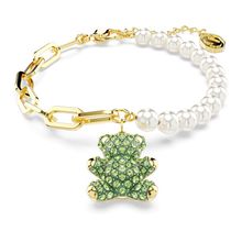 Pulsera Teddy, Oso, Verde, Baño tono oro