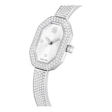 Reloj Dextera Bangle, Fabricado en Suiza, Brazalete de metal, Tono plateado, Acero inoxidable